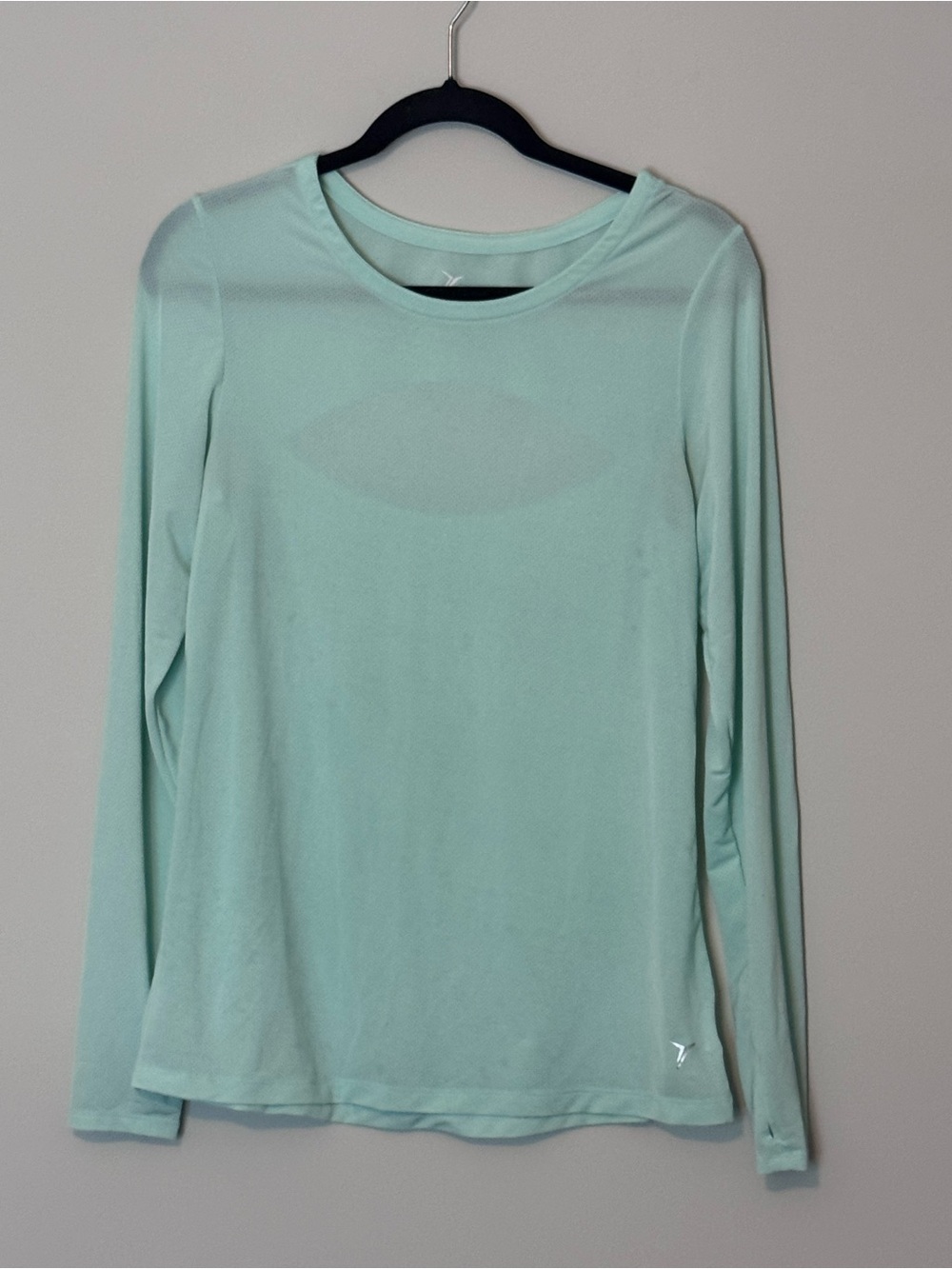 Old Navy Active Go-Dry Mint Green Open-Back Long-Sleeve Top Medium